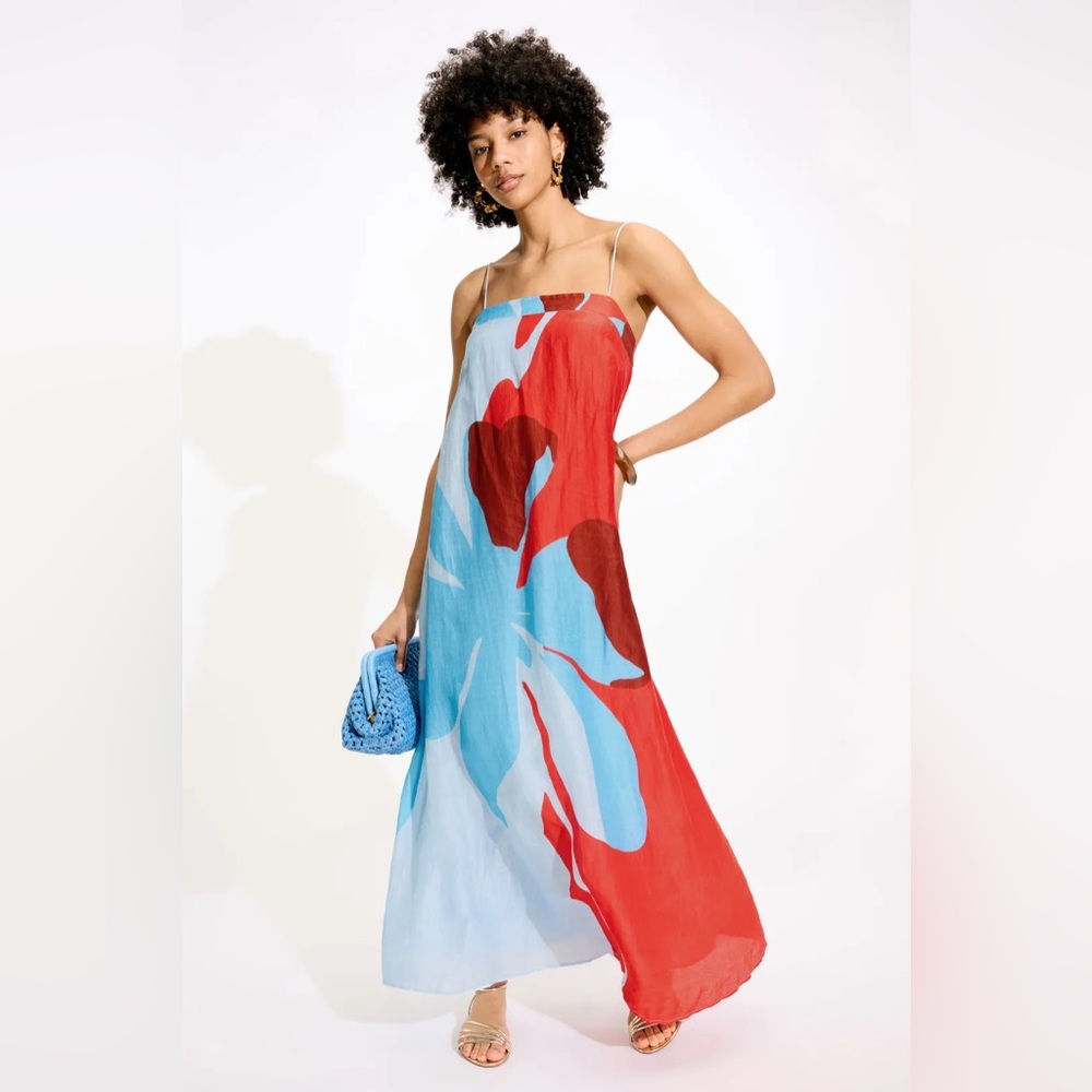 SIGNIFICANT‎ OTHER edith maxi dress in crimson stencil 4